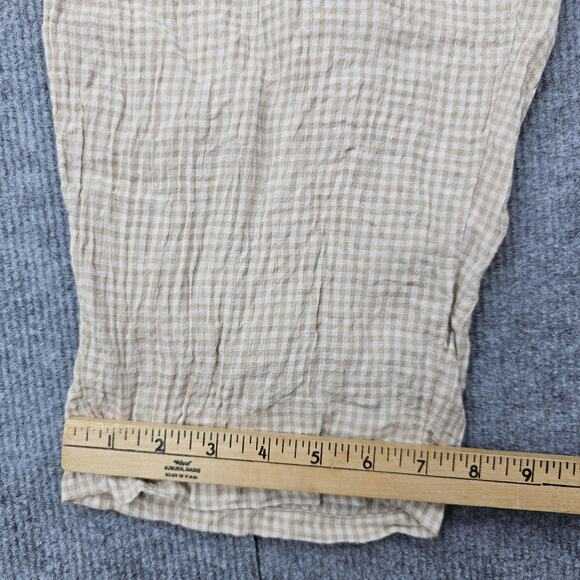 Eileen Fisher Pants Womens 3X Gingham Check Pull On Coastal Lightweight Tapered - Picture 3 of 8